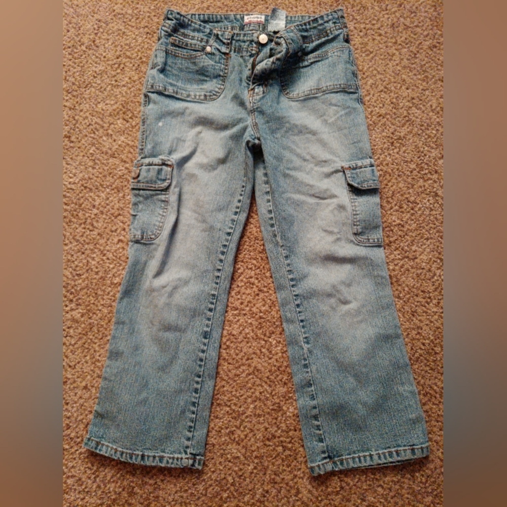 No Boundaries stretch Junior 11 Denim Cargo Jeans